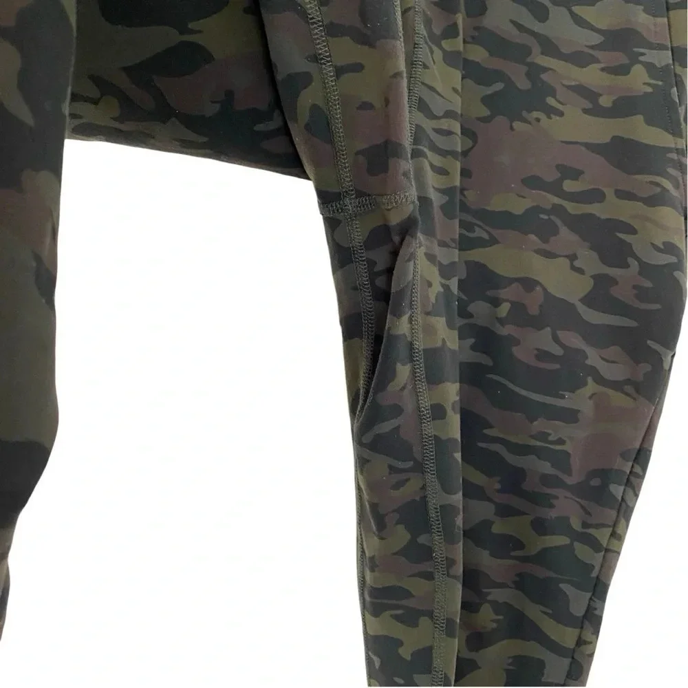 Alphalete Camo Jogger Pants Womens XS Small High Rise Green Camouflage Athletic